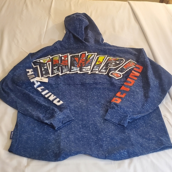 DISNEY Marvel Comics 60TH ANNIVERSARY Spiderman Hoodie with Vintage Patches - Picture 8 of 13